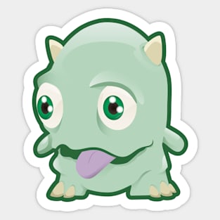 Green Little Monster Sticker